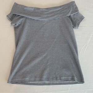 J. Crew Black and White Striped Top